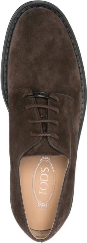 TOD'S Bruine Suède Veterschoenen Brown Heren