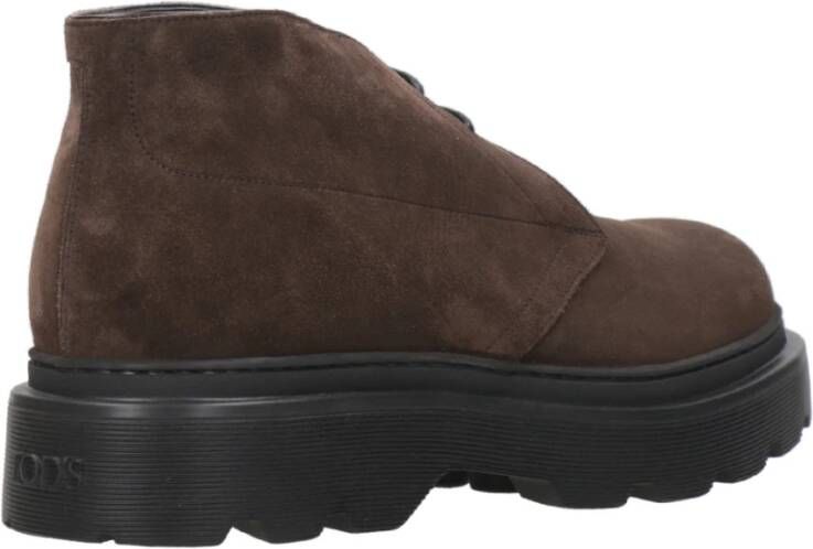 TOD'S Bruine Suède Veterschoenen Italië Brown Heren