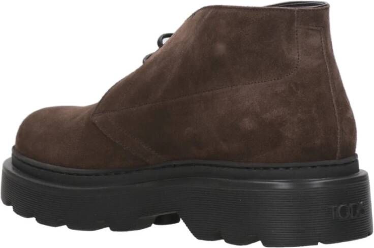 TOD'S Bruine Suède Veterschoenen Italië Brown Heren