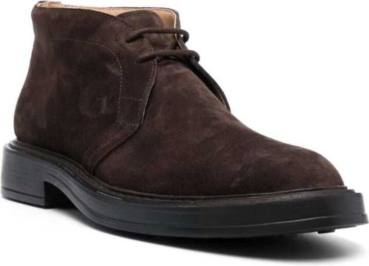 TOD'S Bruine Suède Veterschoenen Loafers Brown Heren