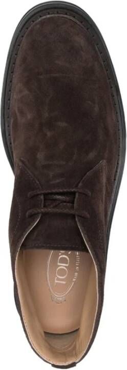 TOD'S Bruine Suède Veterschoenen Loafers Brown Heren