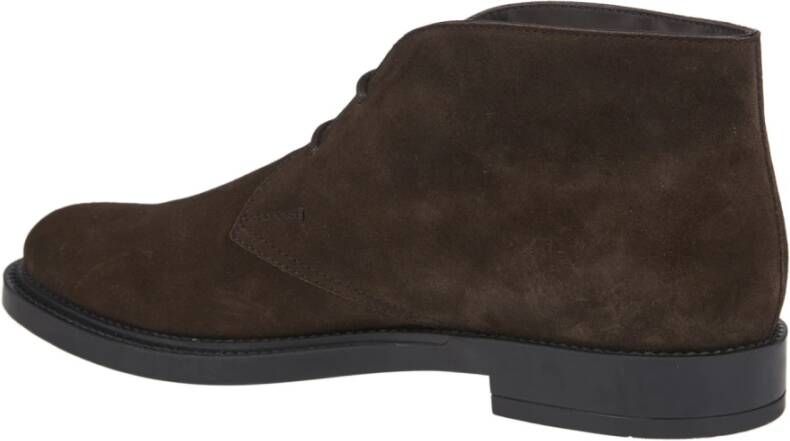 TOD'S Bruine Veterschoenen Enkellaarsjes Brown Heren