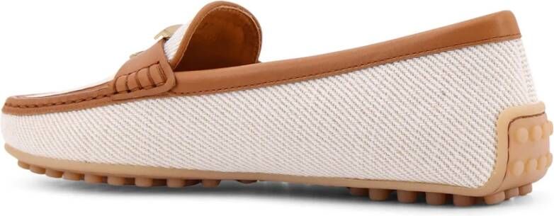 TOD'S Canvas Loafer met Tijdloos Detail Beige Dames