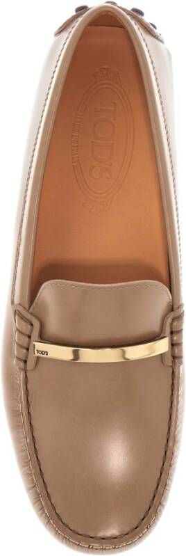 TOD'S Cappuccino Leren Rijdende Mocassin Beige Dames