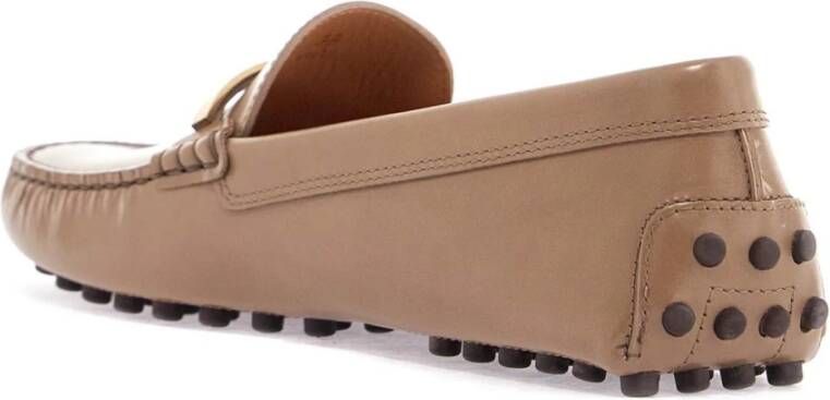 TOD'S Cappuccino Leren Rijdende Mocassin Beige Dames