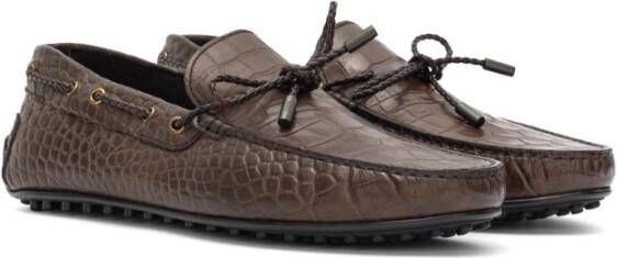 TOD'S City Gommino Cocco Print Mocassin Brown Heren