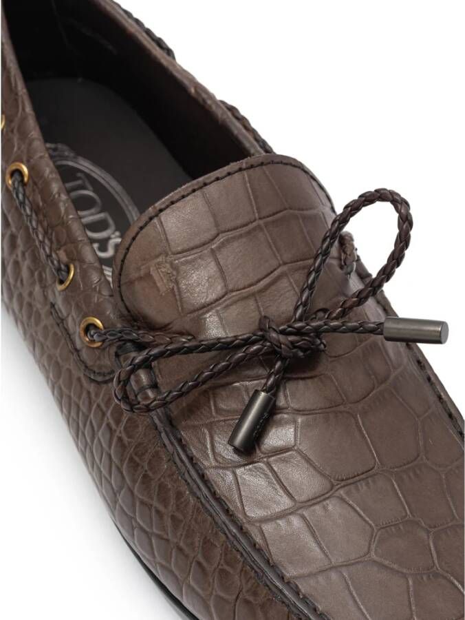 TOD'S City Gommino Cocco Print Mocassin Brown Heren