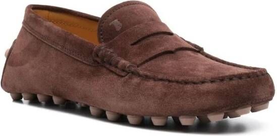 TOD'S Cognac Bruine Suède Loafers Brown Dames