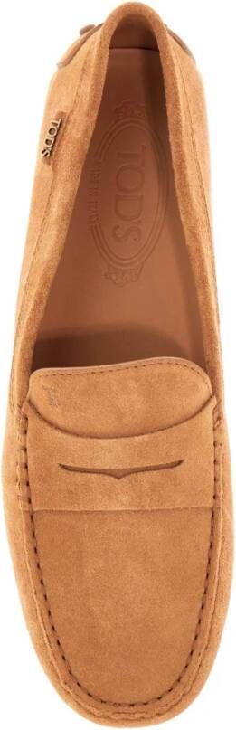 TOD'S Cognac Suède Loafers voor Heren Brown Heren