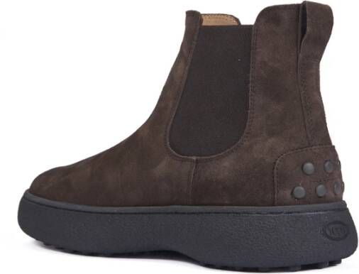 TOD'S Donkerbruine platte schoenen met logo Brown Heren