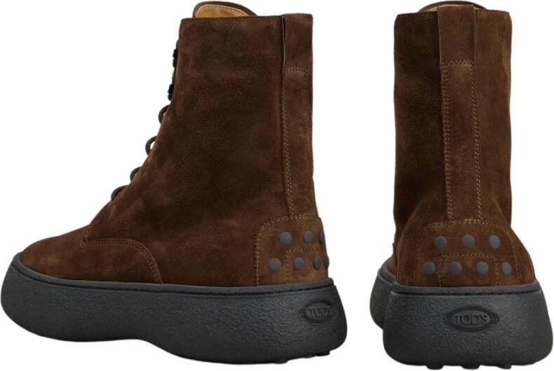 TOD'S Donkerbruine Veterschoenen met Chunky Zool Brown Heren