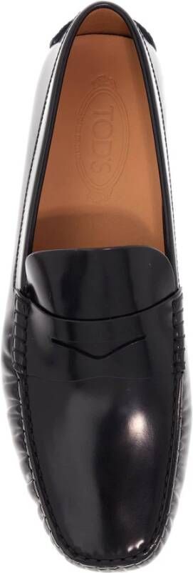 TOD'S Elegante leren loafers met rubberen zool Black Heren