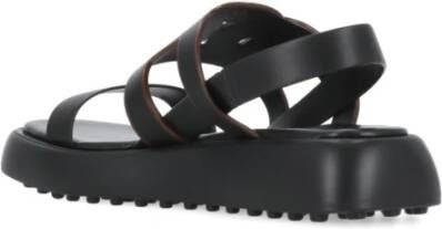 TOD'S Flat Sandals Black Dames