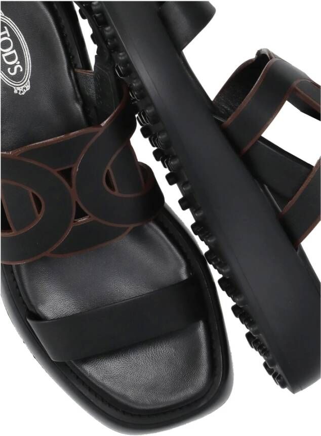 TOD'S Flat Sandals Black Dames