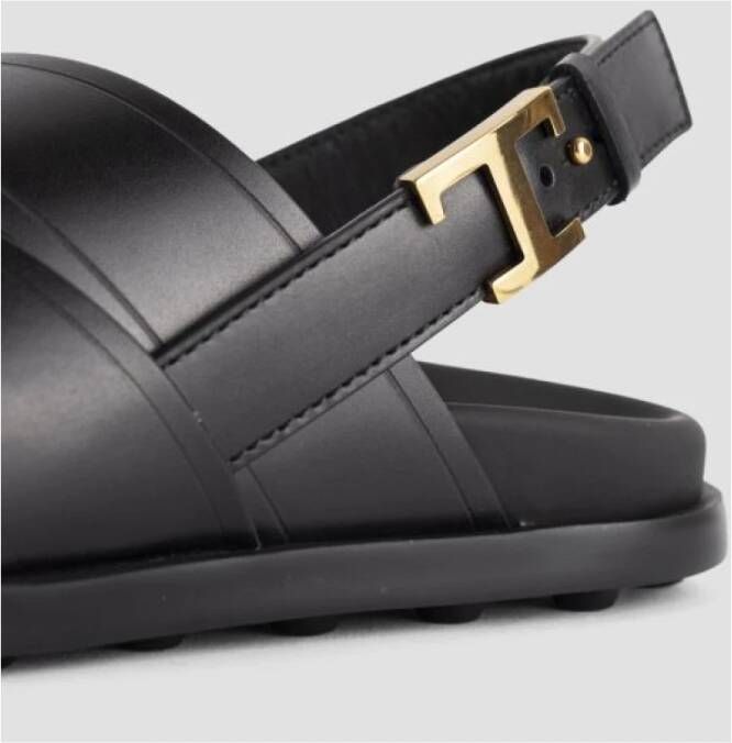 TOD'S Flat Sandals Black Dames