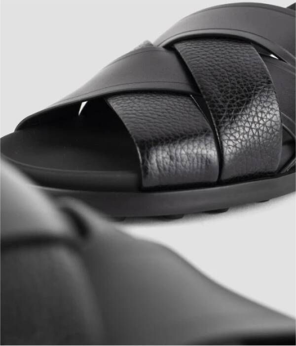 TOD'S Flat Sandals Black Heren