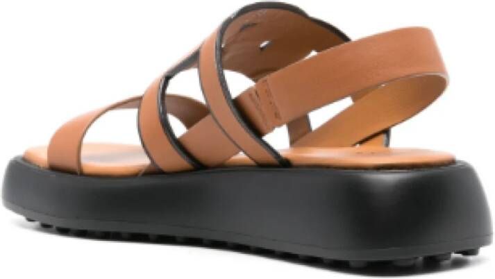 TOD'S Flat Sandals Brown Dames