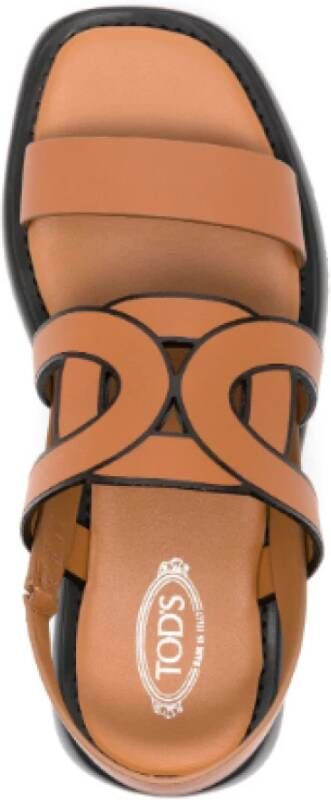 TOD'S Flat Sandals Brown Dames