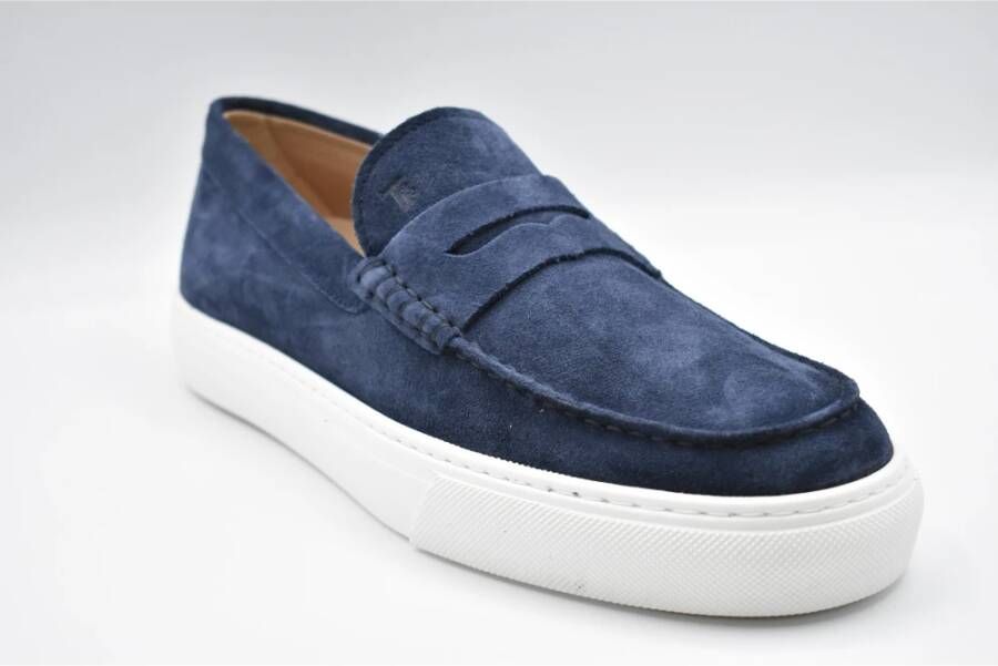 TOD'S Galassia Suède Casual Mocassins Blue Heren