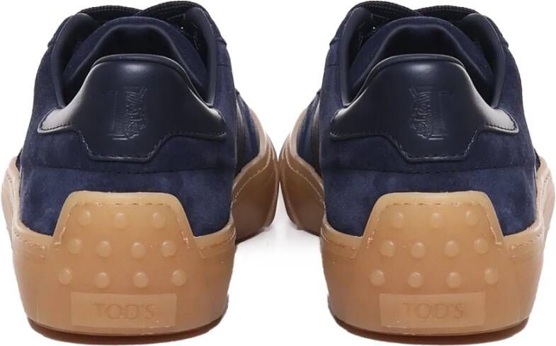 TOD'S Galaxy Blue Suede Sneakers Blue Heren