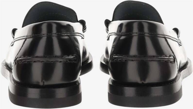 TOD'S Geborsteld kalfsleer Loafers met band Black Dames