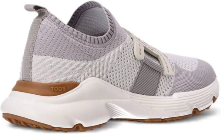 TOD'S Gebreide Grijze Sneakers met Elastische Band Gray Dames