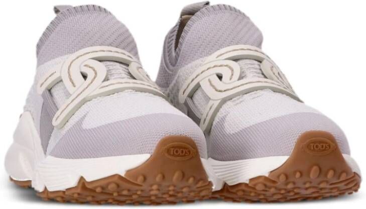 TOD'S Gebreide Grijze Sneakers met Elastische Band Gray Dames