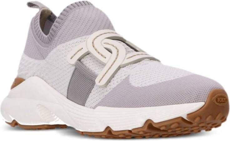 TOD'S Gebreide Grijze Sneakers met Elastische Band Gray Dames