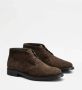 Tod's Short Ankle Boot in Suede Brown Boots veter-boots - Thumbnail 6