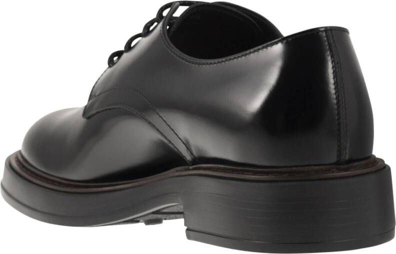 TOD'S Gestempelde leren veterschoenen Black Heren