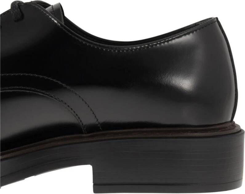 TOD'S Gestempelde leren veterschoenen Black Heren