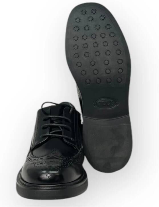 TOD'S Geveterde Leren Schoenen Black Dames