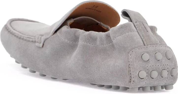 TOD'S Grijze leren loafers voor dames Gray Dames