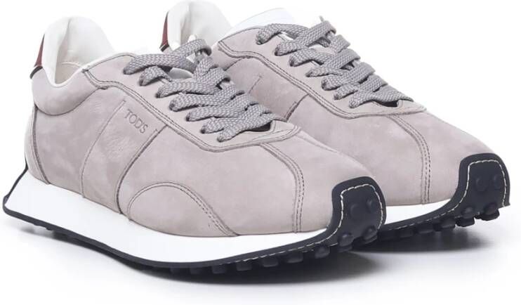 TOD'S Grijze Nubuck Herensneakers Taupe Gray Heren