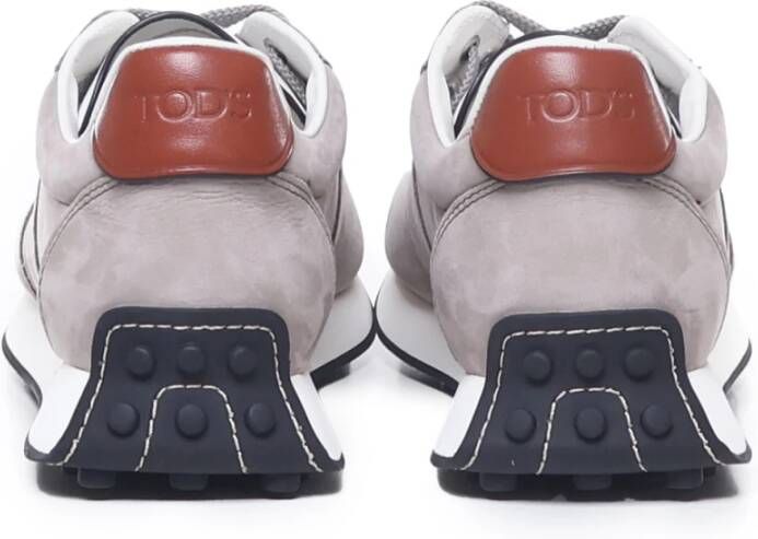 TOD'S Grijze Nubuck Herensneakers Taupe Gray Heren