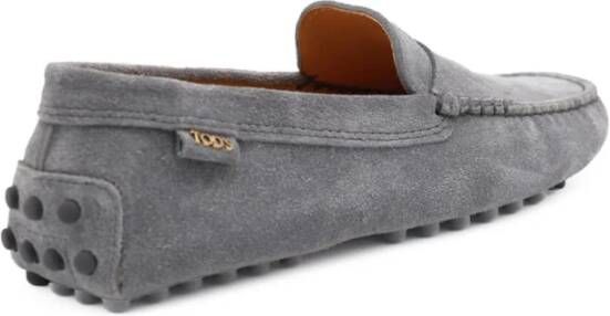 TOD'S Grijze Platte Schoenen Amandel Teen Rubber Gray Dames