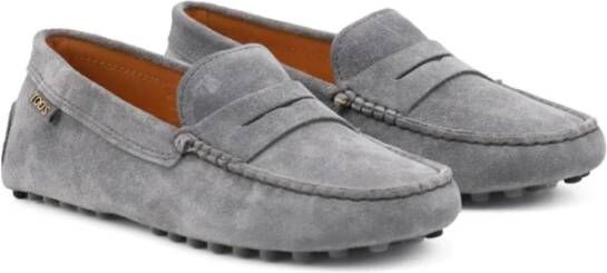 TOD'S Grijze Platte Schoenen Amandel Teen Rubber Gray Dames