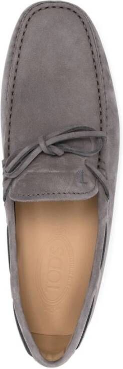 TOD'S Grijze platte schoenen met amandel teen Gray Heren