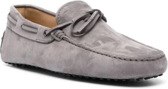 TOD'S Grijze platte schoenen met amandel teen Gray Heren