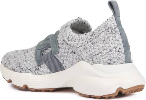 TOD'S Grijze Slip-On Sneaker met Suède Ketting Gray Dames