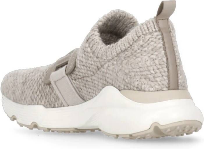 TOD'S Grijze Sneakers met Leren Kettingdetail Gray Dames