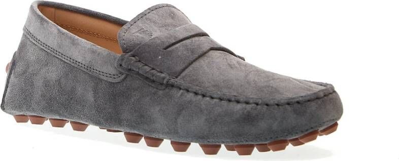 TOD'S Grijze Suède Bubble Loafer Gray Heren