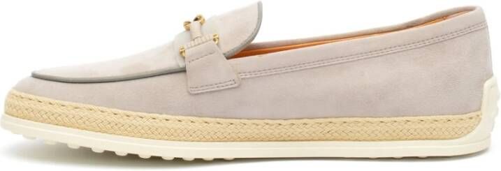 TOD'S Grijze Suède Loafer met Rubberen Zool Gray Heren