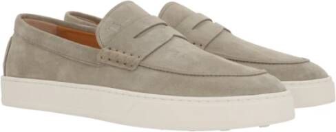 TOD'S Grijze Suède Mocassin Platte Schoenen Gray Heren