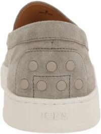 TOD'S Grijze Suède Mocassin Platte Schoenen Gray Heren