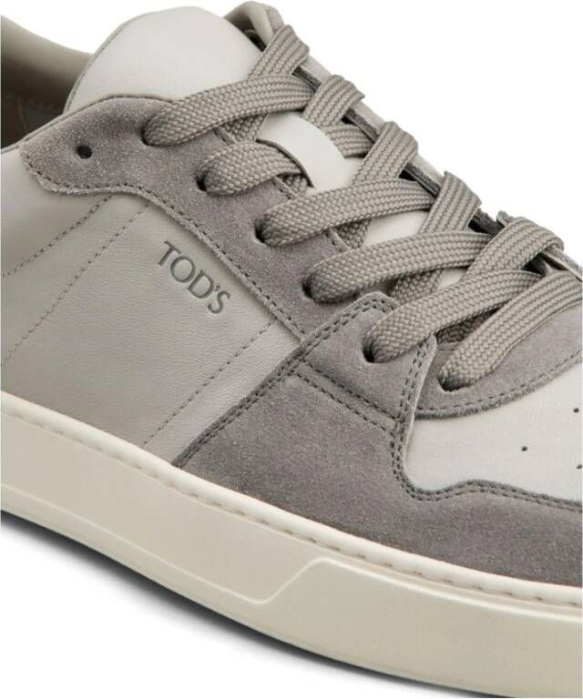 TOD'S Grijze Suède Panel Sneakers Gray Heren