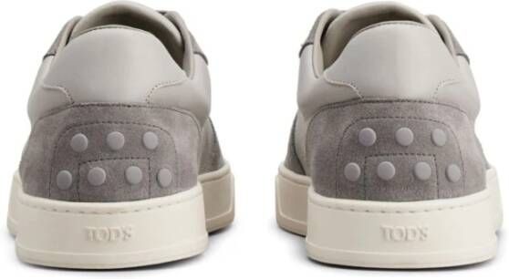 TOD'S Grijze Suède Panel Sneakers Gray Heren