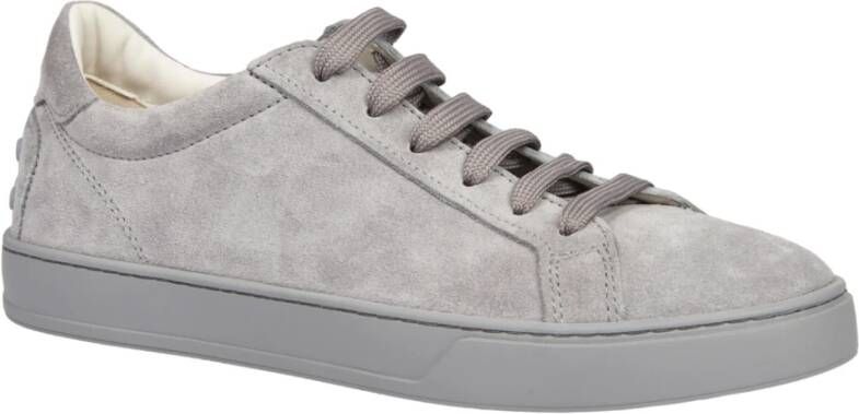 TOD'S Grijze Suède Sneakers met Rubberen Zool Gray Heren