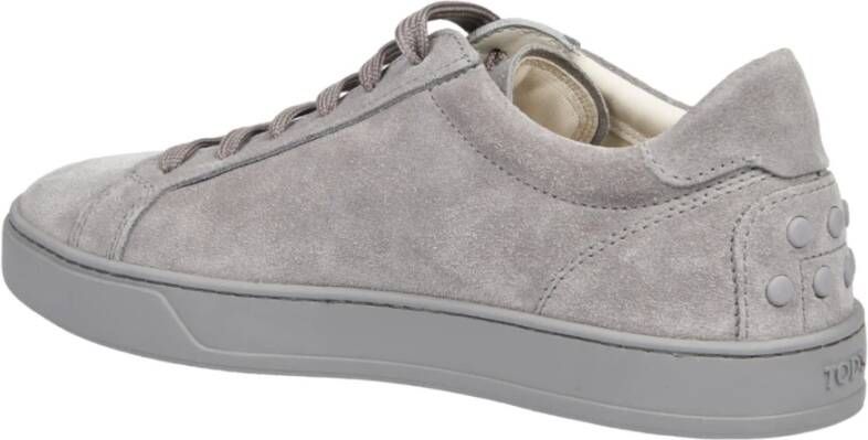 TOD'S Grijze Suède Sneakers met Rubberen Zool Gray Heren