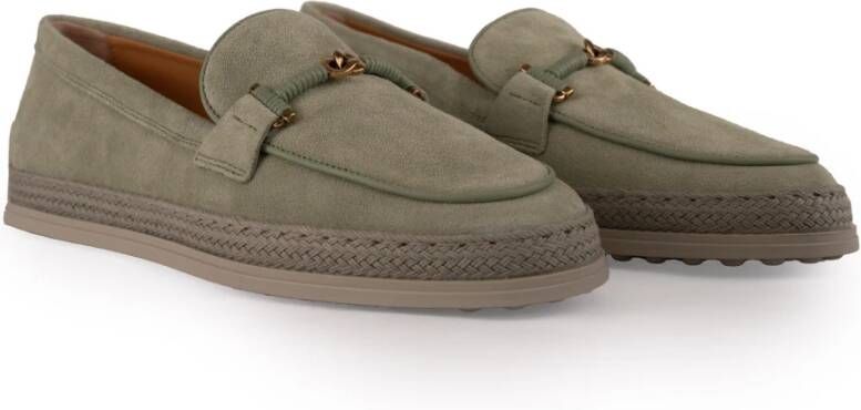 TOD'S Groene Leren Instapmocassins Green Dames